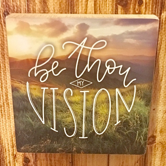 WOOD BOX “BE THOU MY VISION”W/ MOUNTAIN LANDSCAPE - Picture 5 of 7